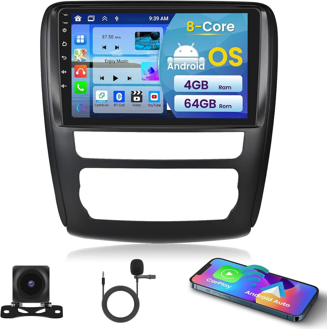 [8Core 4+64GB] Android 15 Car Radio for Chevrolet Chevy Traverse LT 2013-2017/Buick Enclave 2013-2017 with Carplay Android Auto, 9" HD Touchscreen Car Stereo with GPS WiFi Bluetooth FM/RDS SWC