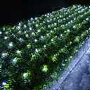 Joomer Christmas Net Lights - 12FT x 5FT 360 LED Plug-in Mesh Lights, Waterproof with 8 Modes, Timer, Connectable for Bushes, Trees, Garden, Outdoor Christmas Decor (Green Wire, White)