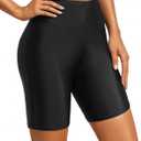 Holipick 5"/7" Swim Shorts Women High Waisted Bathing Suit Shorts Tummy Control Swimsuit Boyshorts Bottom with Liner (Black, XL)