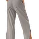 26"/28"/30" Inseam Womens Wide Leg Sweatpants Petite High Waist Summer Pants UPF50 Lightweight Beach with Pocket Split Leg (L)