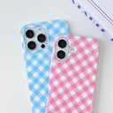 for iPhone 14 Case, Cute Gingham Pattern Aesthetic Phone Case, Stylish Shockproof Soft TPU Phone Cover for Women Girls, Light Yellow