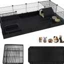 Xymoso DIY Guinea Pig Cages with Waterproof Canvas Bottom,16 Panels Small Animal Cage Pet Playpen with Door for Bunny Turtle Hedgehog,Indoor Metal Wire Yard Fence Outdoor