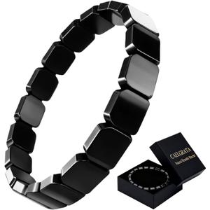 Hematite Bracelet for Men, Natural Grounding Stone Stretch Bead Bracelets for Men, Mens Bracelet for Confidence, Pulseras para Hombres