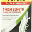 FUTURO Anti-Embolism Stockings, Thigh Length, Closed Toe, Medium, Regular, White