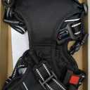 PHOEPET No Pull Dog Harness Reflective Front Clip Vest with Handle,Adjustable 2 Metal Rings 3 Buckles,[Easy to Put on & Take Off](M, Black)