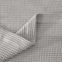 100% Cotton Light Grey Blanket King Size for Bed - Breathable and Soft, Waffle Weave for Summer Spring, 102x90 Inches