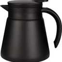 Thermal Coffee Carafe Tea Pot 20 Oz Stainless Steel Insulation Pot Double Wall Vacuum Insulated Coffee Water & Beverage Dispenser (Black)