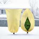 Plant Covers Freeze Protection, 2 Pack 47'' 71'' Beige Frost Cloths Blankets with Zipper Drawstring Shrub Tree Covers for Winter Outdoor Plants Freeze Protection