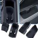 Cup Holder Inserts for Toyota Grand Highlander 2026 2025 2024, Interior Accessories Center Console Front & Rear Cup Holders Covers Protector for 2024-2026 Grand Highlander, Black