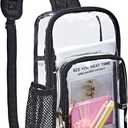 Edraco Clear Sling Bag for Concert & Stadium Approved, Shoulder Backpack for Men & Women - Holds Phone, Wallet, Keys, Power Bank, Large