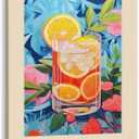 GyXzodonti Whiskey Sour Cocktail posters retro cocktail wall art Cocktail Drink Wall Decor Vintage bar cart decor Kitchen Home Bar Cart Club Decor Canvas Print 16x24inch Framed (style-13-Framed)