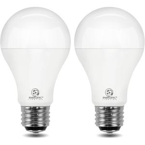 ENERGETIC SMARTER LIGHTING Super Bright 50/100/150W 3-Way A21 LED Light Bulb, 800/1600/2200 Lumens, 5000K Daylight, Non-dimmable, E26 Base, ETL Listed, 2-Pack