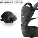 Baby Carrier with Hip Seat, Baby Carrier Newborn to Toddler, 6-in-1 Ways to Carry, All Seasons, Adjustable Baby Holder Carrier for Breastfeeding(Black)