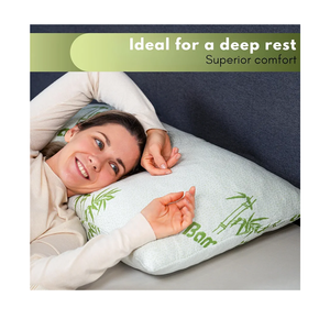 Adjustable Pillow - Standard Memory Foam Pillows Firm Cooling Pillow with Removable Cover Ergonomic Bamboo Design for Back Sleepers
