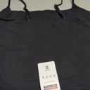 SUUKSESS Women Double Line Square Neck Tank Top Summer Y2K Going Out Basic Cami Shirt (Black, XL)