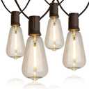 Vanthylit Outdoor String Lights, 15 FT Patio String Lights with LED Filament Bulb Waterproof Lights Retro Vintage Edison Bulbs for Backyard Patio Bistro Party Garden Connectable