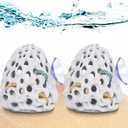 2 Pcs Shrimp Dome Hide Shrimp Hides for Aquarium White Betta Fish Hideout with Suction Cup Fish Tank Ornament Accessorie Decor for Shrimps Guppy Hiding Resting(3.15''h x 2.76'' W)