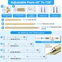 AIZESI 41-124 Inch Heavy Duty Gold Tension Curtain Rod - No Drilling, Adjustable, Rust-Proof for Outdoor, Living Room, Bathroom