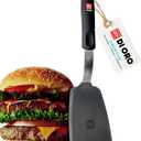 DI ORO Silicone Turner Spatula - Kitchen Spatulas for Nonstick Cookware - Flexible & Thin Cooking Turner for Flipping Pancakes & Eggs - 600F High Heat-Resistant & BPA Free - Dishwasher Safe (Black)