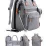ISMGN Diaper Bag Backpack with Changing Station, Extra Large Diaper Bag, Multifunctional Diaper Bag, Baby Bag, Deep Gray