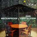 Blissun 9 ft Solar Umbrella, 32 LED Lighted Patio Umbrella, Table Market Umbrella, Outdoor Umbrella for Garden, Deck, Backyard, Pool and Beach (Black)