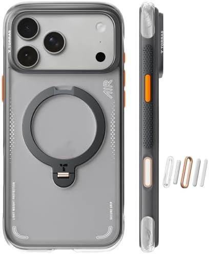 TORRAS Ostand Q3 Air for iPhone 17 Pro Max Case with 360 Magnetic Stand, Fit for MagSafe, Mil-Grade Drop Tested, Camera Control Button, Shockproof Phone Case for iPhone 17 Pro Max 6.9", Shadow Black