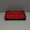 JapanBargain 1590, Red and Black Japanese Traditional Plastic Lacquered Lunch Bento Box 6 Compartments Plate for Restaurant or Home Made in Japan, 14"x9.25"