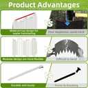 Ruppence 40Pcs 42ft (5.5'' Exposed Height) Landscape Edging Border, Flowerbed Garden Edging Border, Bendable Plastic Lawn Edging,White Flower Bed Edging Borders for Landscaping
