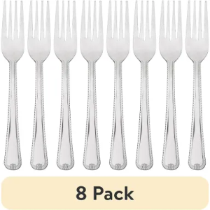 Dinner Fork Set 8-Piece, Stainless Steel 9 Inch Silverware Flatware Cutlery Salad Table Fork Set of 8, Use for Home, Kitchen, or Restaurant, Mirror Polished, Dishwasher Safe