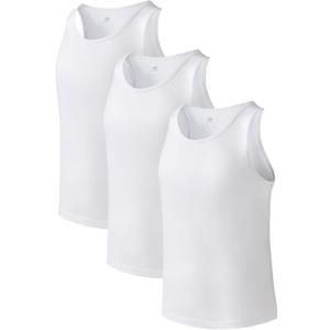 DAVID ARCHY Men's Tank Top Bamboo Rayon Undershirts Tank Shirt Moisture-Wicking A-Shirt for Men, 3 or 5 Pack (Medium, White)