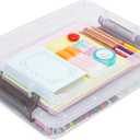 ITYLIFE CITYLIFE 2 PCS Plastic Storage Bins with Removable Tray Portable Craft Storage Box with Snap Clip Stackable Plastic Compartment Organizer Box for Jewelry, Widgets, Bead Organizer, Art Supply (5QT)