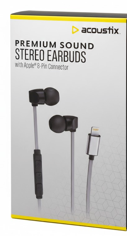 Acoustic Premium Sound Sterea Earbuds, With Apple 8 Pin Connector 
