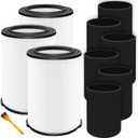VF4000 Filter Replacement for Ridgid Shop Vac Filters 5-20 Gallon Ridgid Vacuum Filter and 6-9 Gallon Husky Vacuum, 3 Pack Vacuum Filters with 6 Pack Foam Sleeve and 1 Cleaning Brush