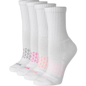 Hanes Women's Cushioned Crew Socks, Absolute Active Crew Socks for Women, Seamless Toe, 4-Pairs Size: 5-9