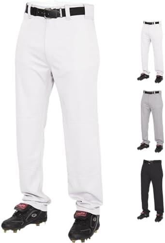 Rawlings | Men’s Semi-Relaxed Full Length Baseball Pants | Piped | Adult Sizes | Multiple Colors S
