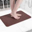Non-Slip Bathtub Mat, Anti Slip Shower Mat, Fast Drying Bathtub Mats, Foot Scrubber Mat, Anti Slip Mat for Tub, Floor, Bathroom, Kitchen, Home, Hotel (Brown 24"16")