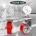 5000 lb Capacity Industrial Caster Wheels with Polyurethane & Cast Iron, Swivel Plate Casters for Platform Trucks, U-Boat Carts, Military Equipment (2 Brake &2 Swivel)