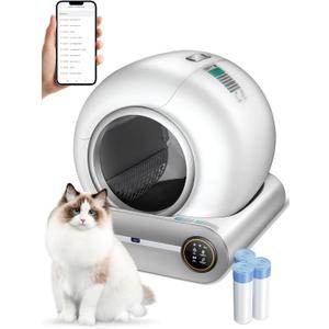 (2024) DuckSky Self Cleaning Cat Litter Box, Upgraded 65L+9L Extra Large Automatic Litter Box for Multiple Cats, Features Negative ion Sterilization and Deodorization, APP Control, Health Monitor