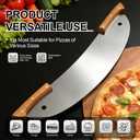 20-Inch Pizza Rocker Blade Cutter, Stainless Steel with Double Wooden Handles, Professional Pizza Slicer (Silver)