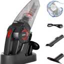 whall Handheld Cordless Car Vacuums, Wet and Dry Use 9000Pa Strong Suction Vacuums, Rechargeable Portable Vacuum Cleaner with LED, Charging Dock, Lightweight Mini Vacuum for Car, Home and Office, Red
