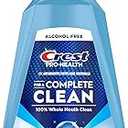 Crest Mouthwash Pro Health Complete Clean, CPC (cetylpyridinium chloride) Antigingivitis/Antiplaque, Alcohol Free, Clean Mint, 1 L (33.8 fl oz)