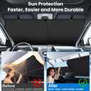 2026 Auto Retractable Sun Shade for Car Windshield - Adjustable Automatic Front Window Sunshade for UV & Heat Protection - Universal Fit for Outdoor Camping & Daily Parking (Not Fit Dashboard Bulge)