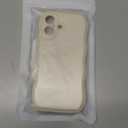 Anuck for iPhone 17 Case Wave, Curly Frame Design for Women Girls, Cute Wavy Solid Color Aesthetic Phone Case Soft Flexible TPU Shockproof Full-Body Protective Cover 6.3 inch - Beige White