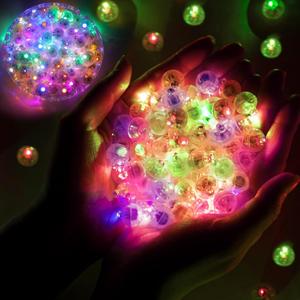 100pcs Flash Colorful Balloon Lights Mini LED Lights Round Long Standby Time Ball Lamps for Birthday Party Christmas Halloween Decoration Rainbow Waterproof Plastic
