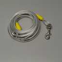 Petest 25ft Reflective Tie-Out Cable for Large Dogs Up to 90 Pounds (Yellow & Silver)