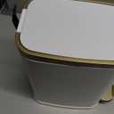 CEROELDA Small Bathroom Trash Can with Lid Soft Close-5L/1.3 Gal Slim Garbage Can-Metal Step Wastebasket-Rectangle Narrow Waste Bin for Office, Bedroom, Toilet, Live Room-White