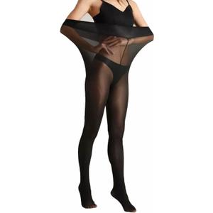 30D Pantyhose for Women, 2PCS High Waisted Control Top Tights for 59-77°F (Black)