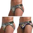 Jockstraps for Men with Printed Athletic Supporters (Medium, Leopard 3-pack)
