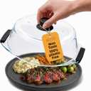 Bezrat Glass Microwave Cover with Silicone Knob and Handles, Splatter Guard Lid, BPA Free, Dishwasher Safe (Black)
