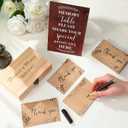 Gersoniel Celebration of Life Memory Cards Share a Memory Wood Box Funeral Wooden Table Sign with Pens 60 Pcs Memorial Cards Funeral Keepsake Decorations for Memorial Bereavement Service